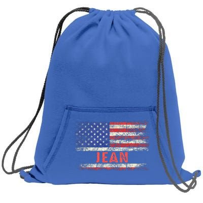 Jean Name American Flag Jean First Name Sweatshirt Cinch Pack Bag