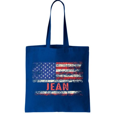 Jean Name American Flag Jean First Name Tote Bag