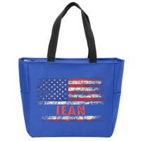 Jean Name American Flag Jean First Name Zip Tote Bag