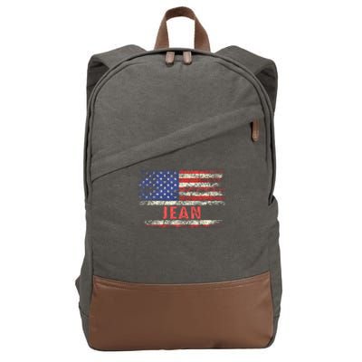 Jean Name American Flag Jean First Name Cotton Canvas Backpack