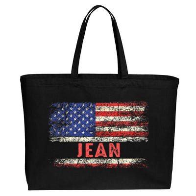 Jean Name American Flag Jean First Name Cotton Canvas Jumbo Tote