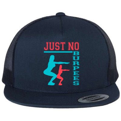 Just No Burpees Gym Fitness 'S Bodybuilding Gift Flat Bill Trucker Hat