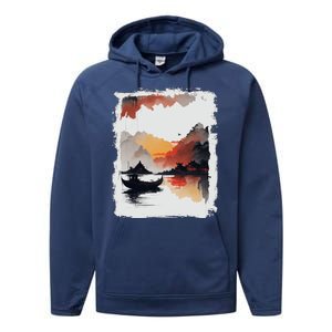 Japanese Ninh Binh Town Performance Fleece Hoodie