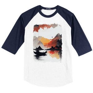 Japanese Ninh Binh Town Baseball Sleeve Shirt