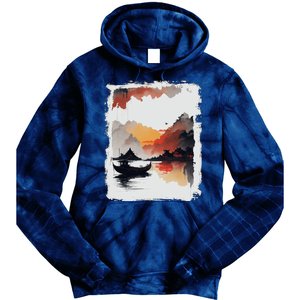 Japanese Ninh Binh Town Tie Dye Hoodie