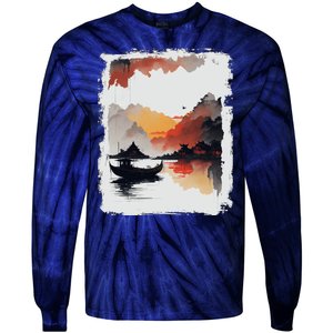 Japanese Ninh Binh Town Tie-Dye Long Sleeve Shirt