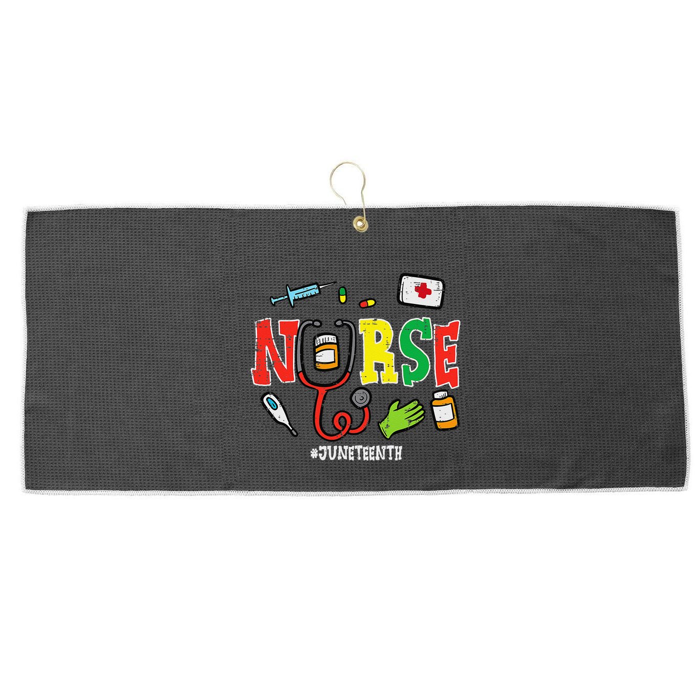 Juneteenth Nurse Black Freedom Day 1865 Scrub Top Large Microfiber Waffle Golf Towel
