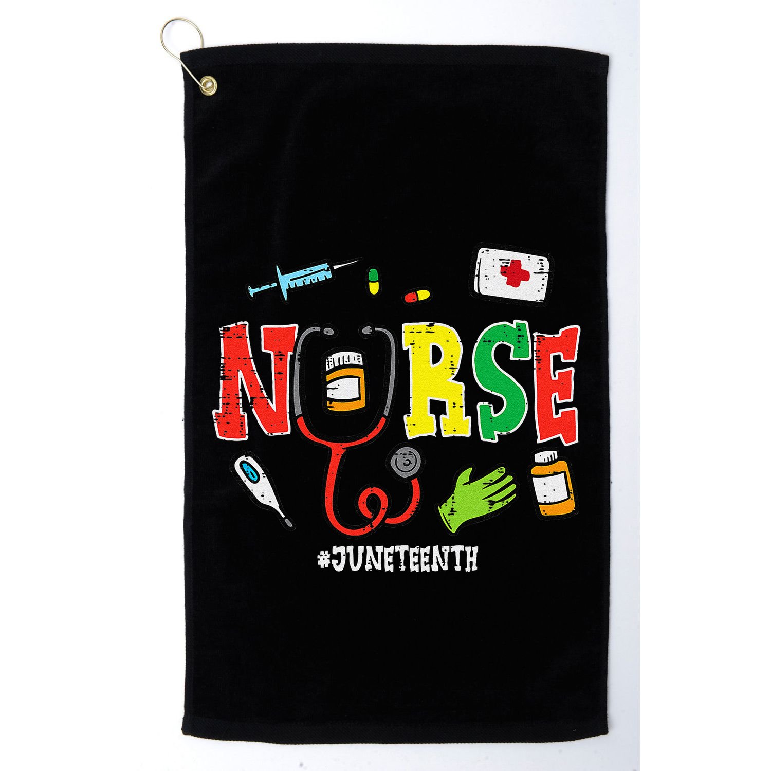 Juneteenth Nurse Black Freedom Day 1865 Scrub Top Golf Towel