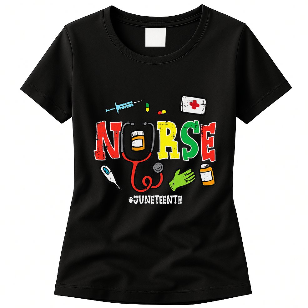 Juneteenth Nurse Black Freedom Day 1865 Scrub Top Womens T-Shirt