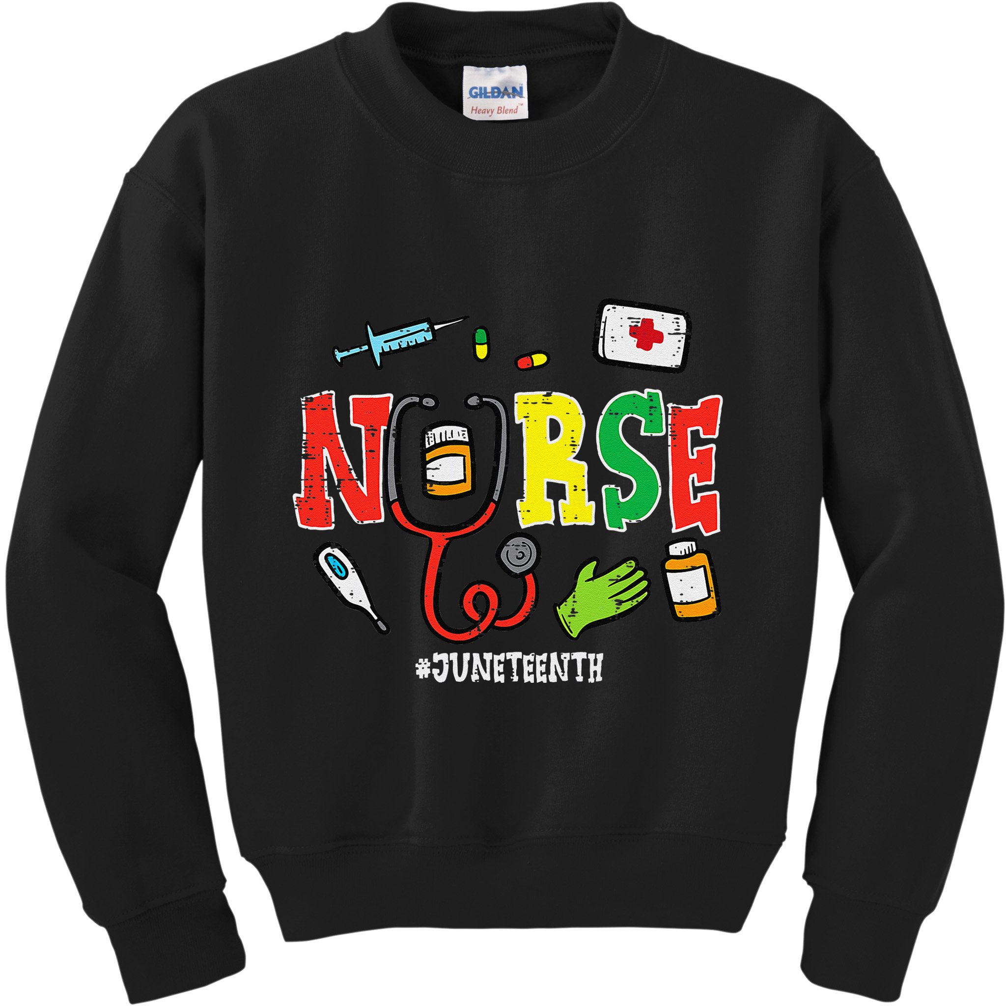Juneteenth Nurse Black Freedom Day 1865 Scrub Top Kids Sweatshirt