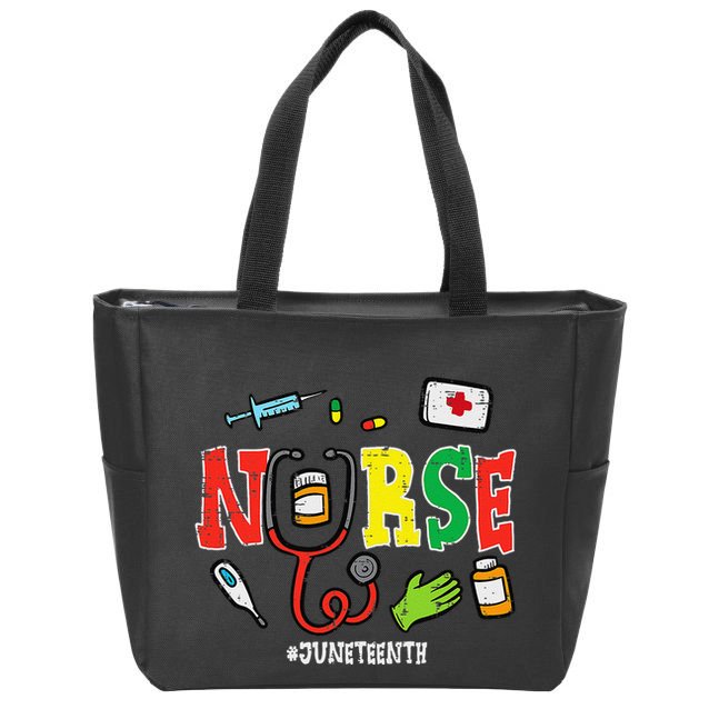 Juneteenth Nurse Black Freedom Day 1865 Scrub Top Zip Tote Bag