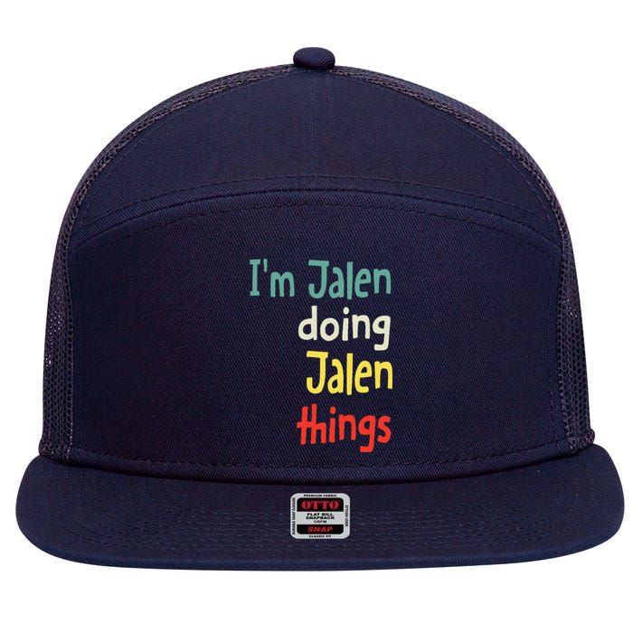 Jalen Name Cute Personalized Gift 7 Panel Mesh Trucker Snapback Hat