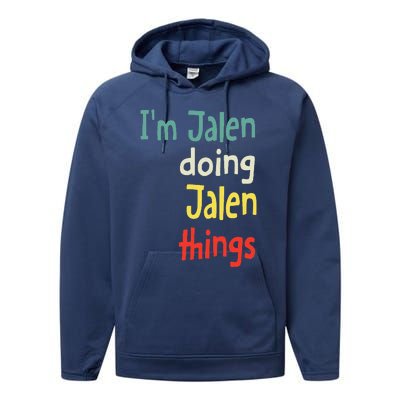 Jalen Name Cute Personalized Gift Performance Fleece Hoodie