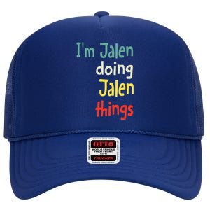 Jalen Name Cute Personalized Gift High Crown Mesh Back Trucker Hat