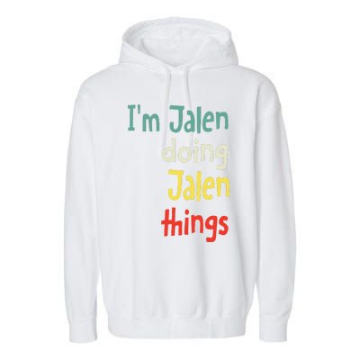 Jalen Name Cute Personalized Gift Garment-Dyed Fleece Hoodie