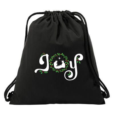 Joy Nativity Christmas Jesus Manger Christian Christmas Drawstring Bag