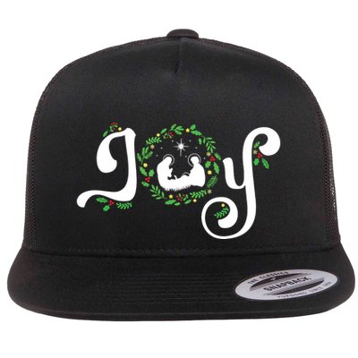 Joy Nativity Christmas Jesus Manger Christian Christmas Flatbill Hat