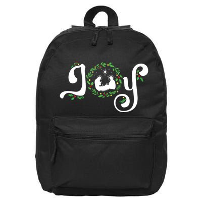 Joy Nativity Christmas Jesus Manger Christian Christmas 16 in Basic Backpack