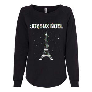 Joyeux Noel French Paris Eiffel Tower Christmas Cute Gift Womens California Wash Sweatshirt