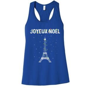 Joyeux Noel French Paris Eiffel Tower Christmas Cute Gift Women's Racerback Tank