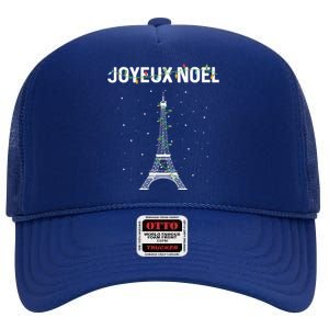 Joyeux Noel French Paris Eiffel Tower Christmas Cute Gift High Crown Mesh Back Trucker Hat