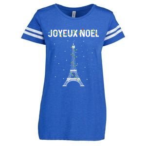 Joyeux Noel French Paris Eiffel Tower Christmas Cute Gift Enza Ladies Jersey Football T-Shirt