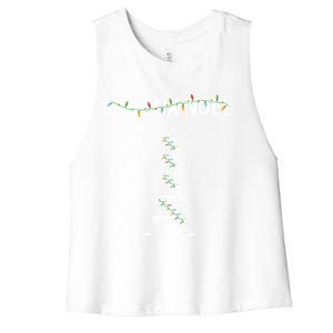 Joyeux Noel French Paris Eiffel Tower Christmas Cute Gift Women's Racerback Cropped Tank