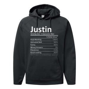 JUSTIN Nutrition Funny Birthday Personalized Name Gift Performance Fleece Hoodie