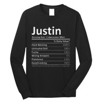 JUSTIN Nutrition Funny Birthday Personalized Name Gift Long Sleeve Shirt