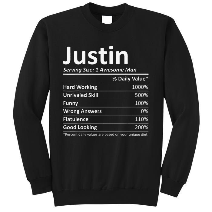 JUSTIN Nutrition Funny Birthday Personalized Name Gift Sweatshirt