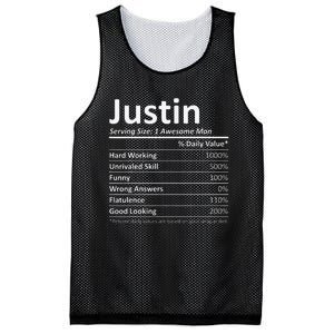 JUSTIN Nutrition Funny Birthday Personalized Name Gift Mesh Reversible Basketball Jersey Tank