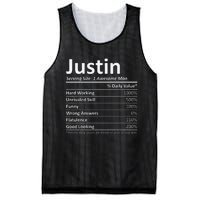 JUSTIN Nutrition Funny Birthday Personalized Name Gift Mesh Reversible Basketball Jersey Tank