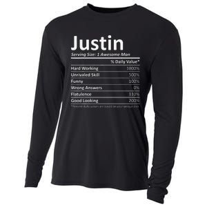 JUSTIN Nutrition Funny Birthday Personalized Name Gift Cooling Performance Long Sleeve Crew