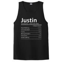 JUSTIN Nutrition Funny Birthday Personalized Name Gift PosiCharge Competitor Tank