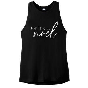 Joyeux Noel French Merry Christmas Trendy Happy Holidays Ladies PosiCharge Tri-Blend Wicking Tank