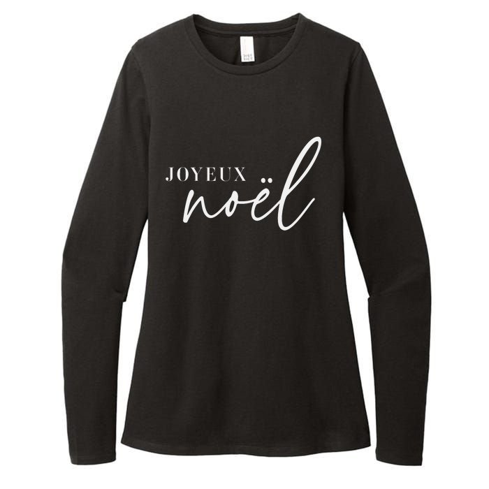 Joyeux Noel French Merry Christmas Trendy Happy Holidays Womens CVC Long Sleeve Shirt