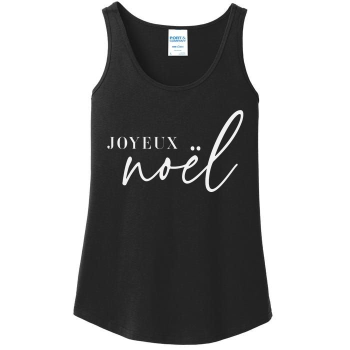 Joyeux Noel French Merry Christmas Trendy Happy Holidays Ladies Essential Tank