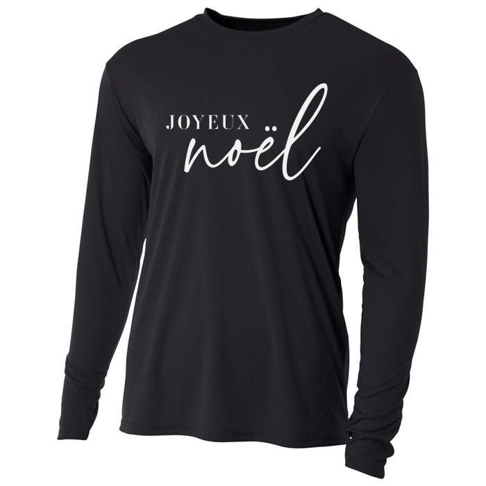 Joyeux Noel French Merry Christmas Trendy Happy Holidays Cooling Performance Long Sleeve Crew