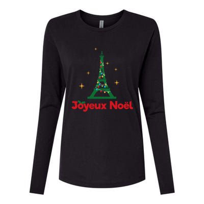 Joyeux Noel French Merry Christmas Womens Cotton Relaxed Long Sleeve T-Shirt