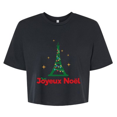 Joyeux Noel French Merry Christmas Bella+Canvas Jersey Crop Tee