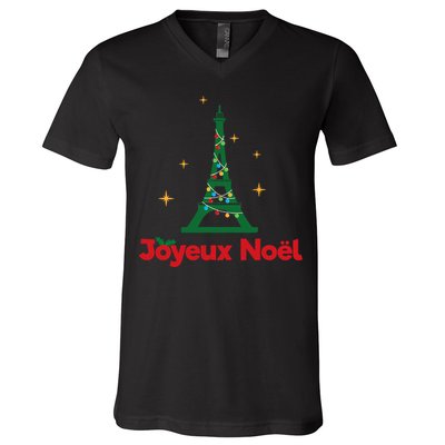 Joyeux Noel French Merry Christmas V-Neck T-Shirt