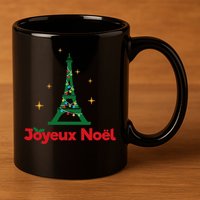 Joyeux Noel French Merry Christmas 11oz C Handle Ceramic Mug