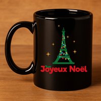 Joyeux Noel French Merry Christmas 11oz C Handle Ceramic Mug