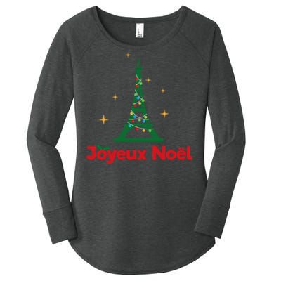 Joyeux Noel French Merry Christmas Women's Perfect Tri Tunic Long Sleeve Shirt