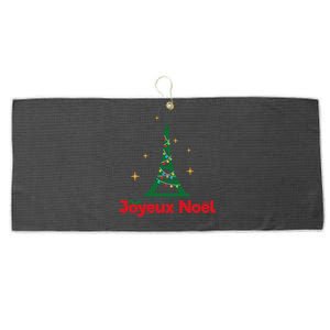 Joyeux Noel French Merry Christmas Large Microfiber Waffle Golf Towel