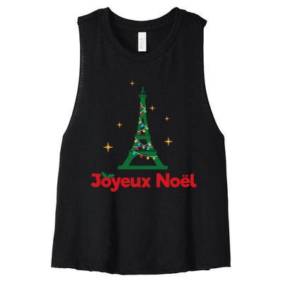 Joyeux Noel French Merry Christmas Women's Racerback Cropped Tank