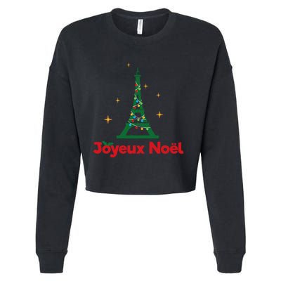 Joyeux Noel French Merry Christmas Cropped Pullover Crew