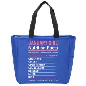 January Nutrition Fact January Capricorn Birthday Gift Zip Tote Bag