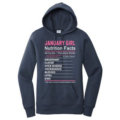 January Nutrition Fact January Capricorn Birthday Gift Women's Pullover Hoodie