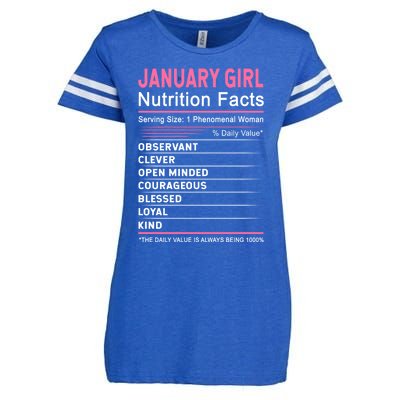 January Nutrition Fact January Capricorn Birthday Gift Enza Ladies Jersey Football T-Shirt